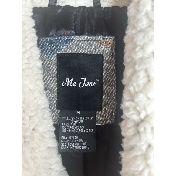 Me Jane Aztec Navajo Print Vest Womens Tag M Wool Blend Faux Fur Southwestern - Picture 2 of 16